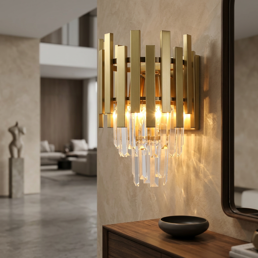 Aplica Cristal Aspen Gold Premium 2xE14