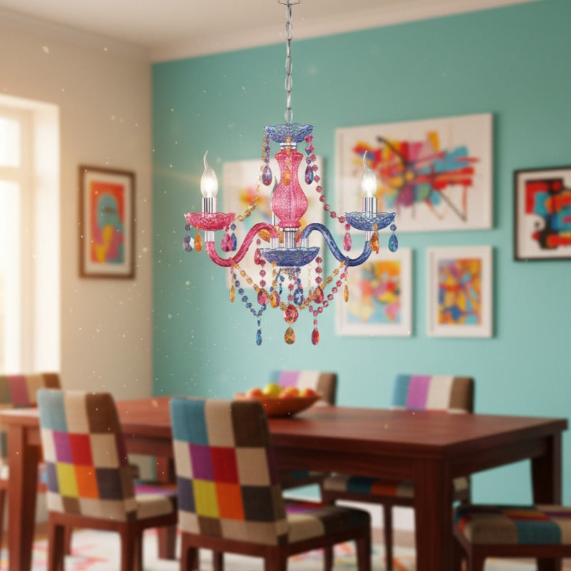 Candelabru Cristal Mini Luster Multicolor