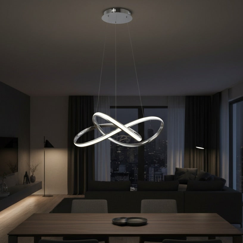 Lustra LED Suspendata Cappio Silver Premium Echivalent 200W