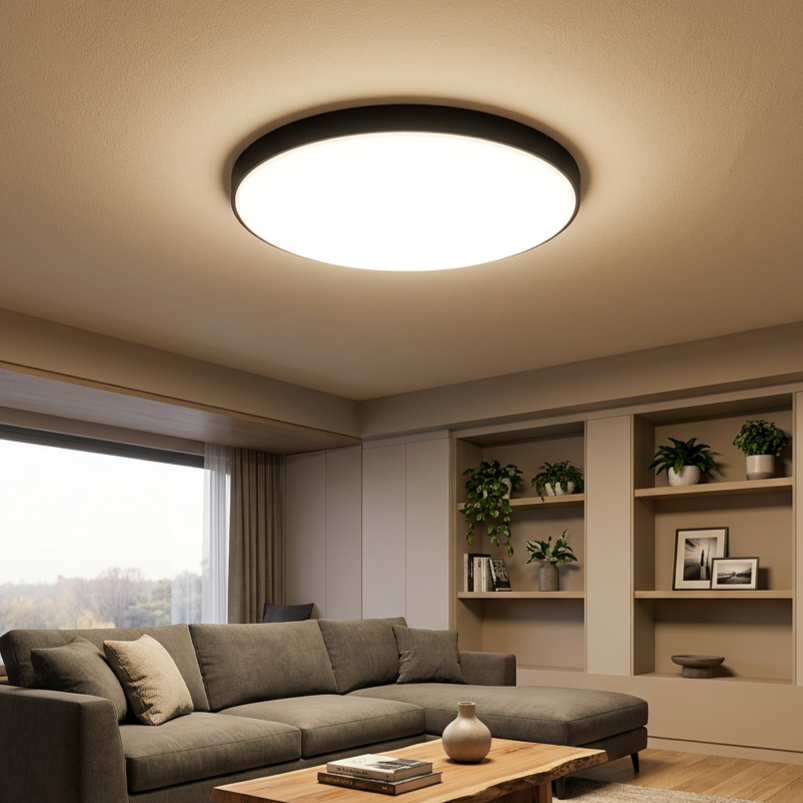 Plafonieră Slimi Rotunda Black Premium IP40