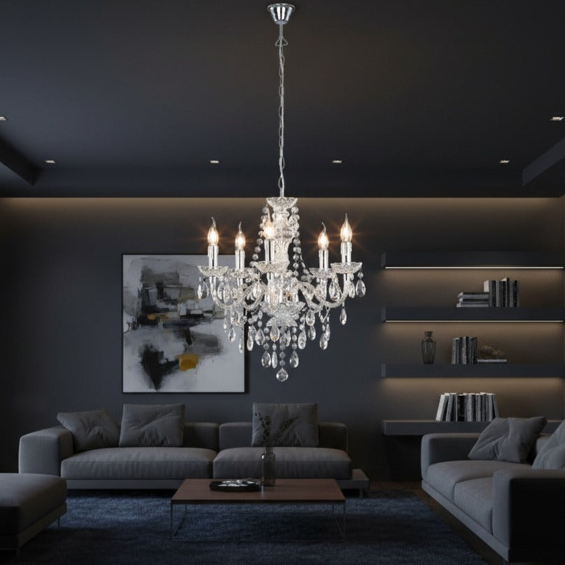 Candelabru Cristal Luster Silver