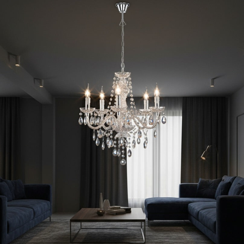 Candelabru Cristal Luster Silver