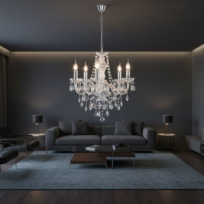 Candelabru Cristal Luster Silver