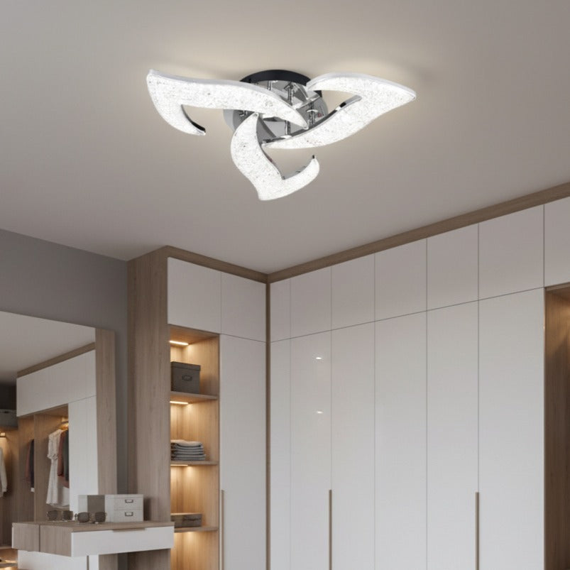 Lustra LED Mini NARCISSE Sparkle Silver Echivalent 400W Telecomanda