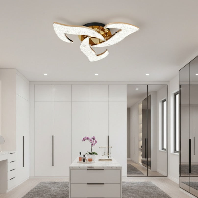 Lustra LED Mini NARCISSE Sparkle Gold Echivalent 400W Telecomanda