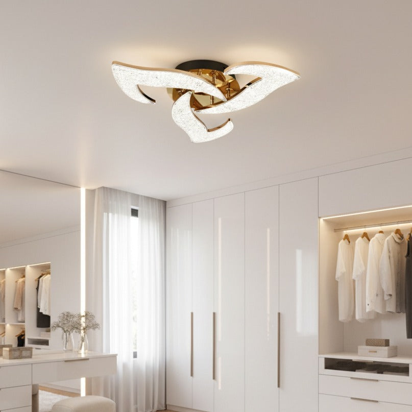 Lustra LED Mini NARCISSE Sparkle Gold Echivalent 400W Telecomanda