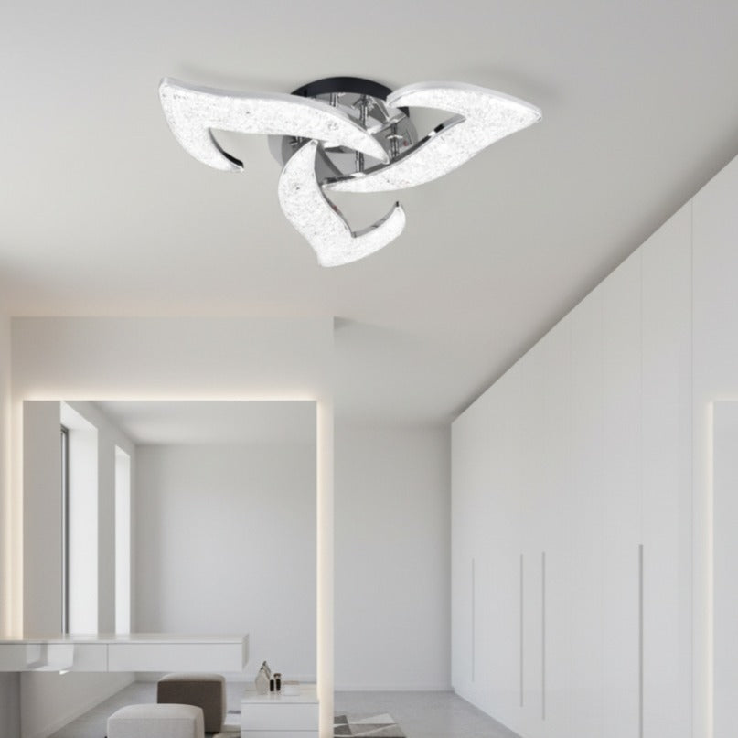 Lustra LED Mini NARCISSE Sparkle Silver Echivalent 400W Telecomanda