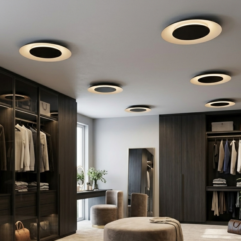 Plafonieră LED Rotunda Piattino Black Ø40CM