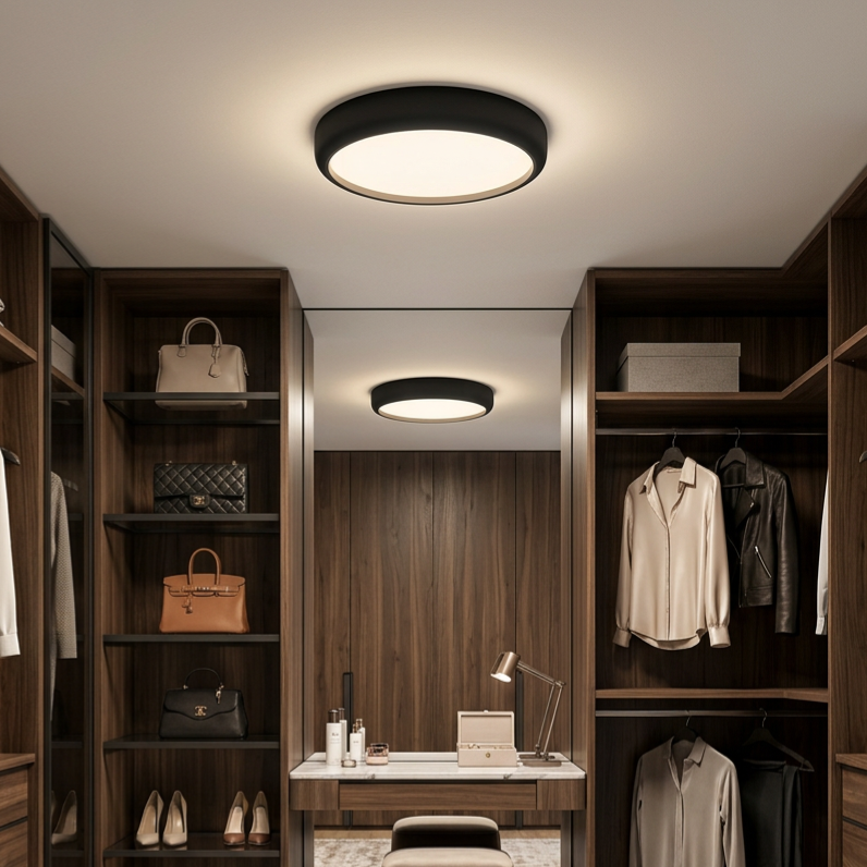 Plafonieră LED Gea Rotunda Black Ø39CM Echivalent 250W Telecomanda