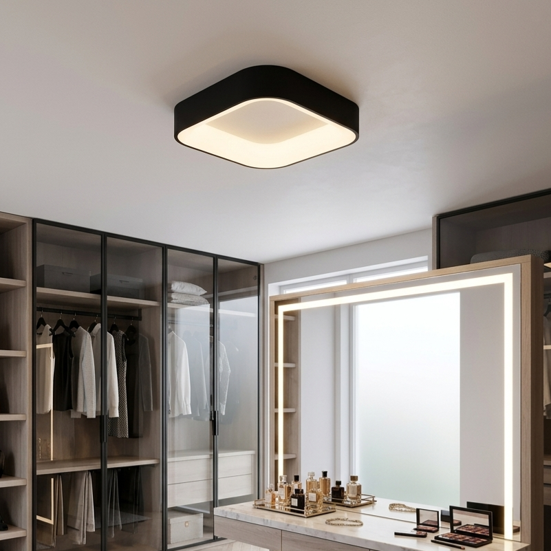 Plafonieră LED Astro Patrata Black 50x50CM Echivalent 150W