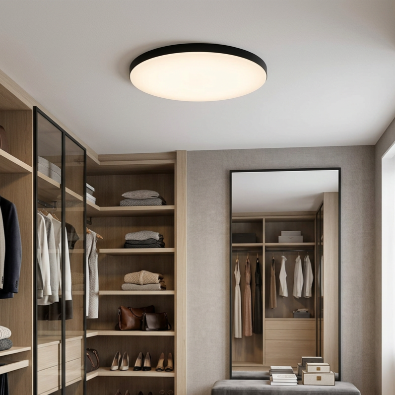 Plafonieră LED Siena Black Rotunda Ø75CM Echivalent 800W Telecomanda