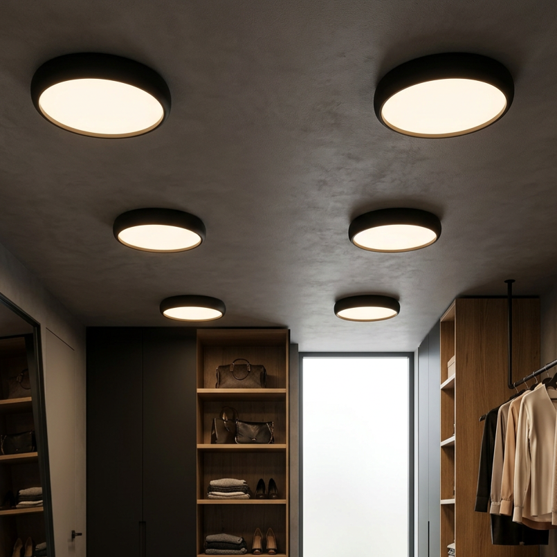 Plafonieră LED Gea Rotunda Black Ø39CM Echivalent 250W Telecomanda