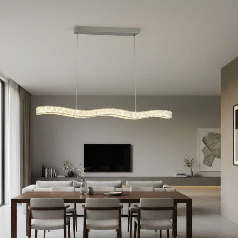 Lustra LED Suspendata KEDY Silver Echivalent 200W Telecomanda