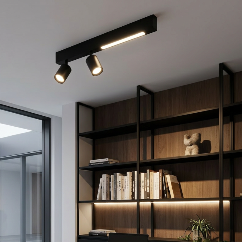 Lustra LED Magnet Black Premium cu 2 Spoturi Reglabile