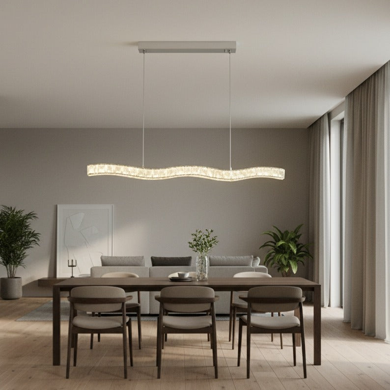 Lustra LED Suspendata KEDY Silver Echivalent 200W Telecomanda