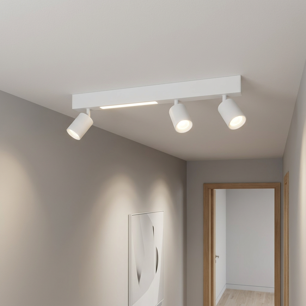 Lustra LED Magnet White Premium cu 3 Spoturi Reglabile