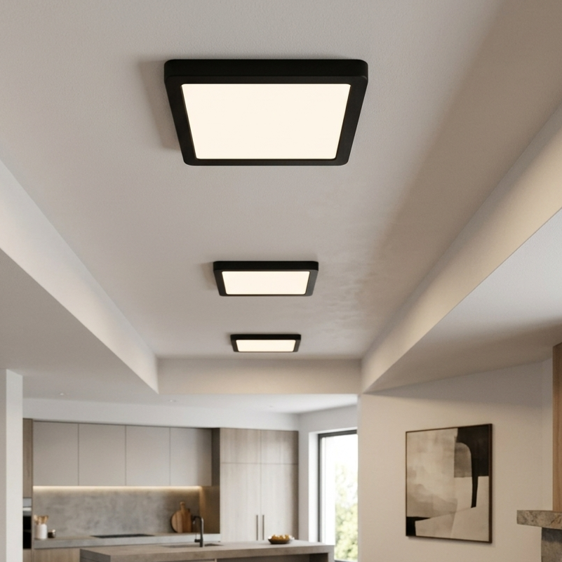 Plafonieră LED Patrata Evora Black