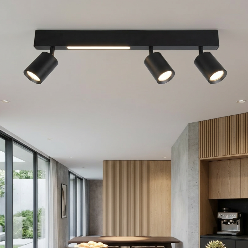 Lustra LED Magnet Black Premium cu 3 Spoturi Reglabile