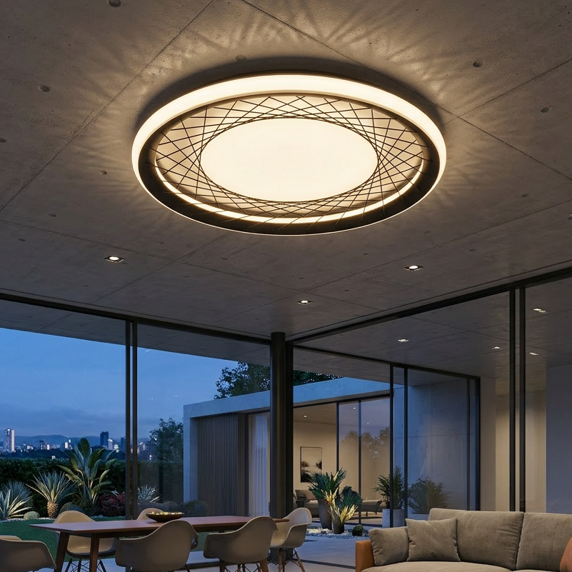 Lustra LED Nest Black Premium Echivalent 200W Ø51CM