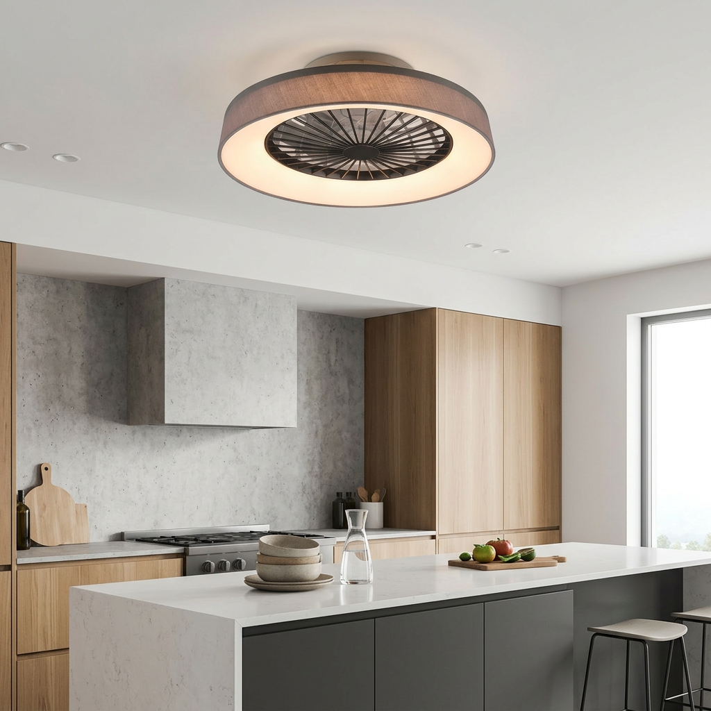 Lustra LED Farsund Grey cu Ventilator si Telecomanda Premium Germany