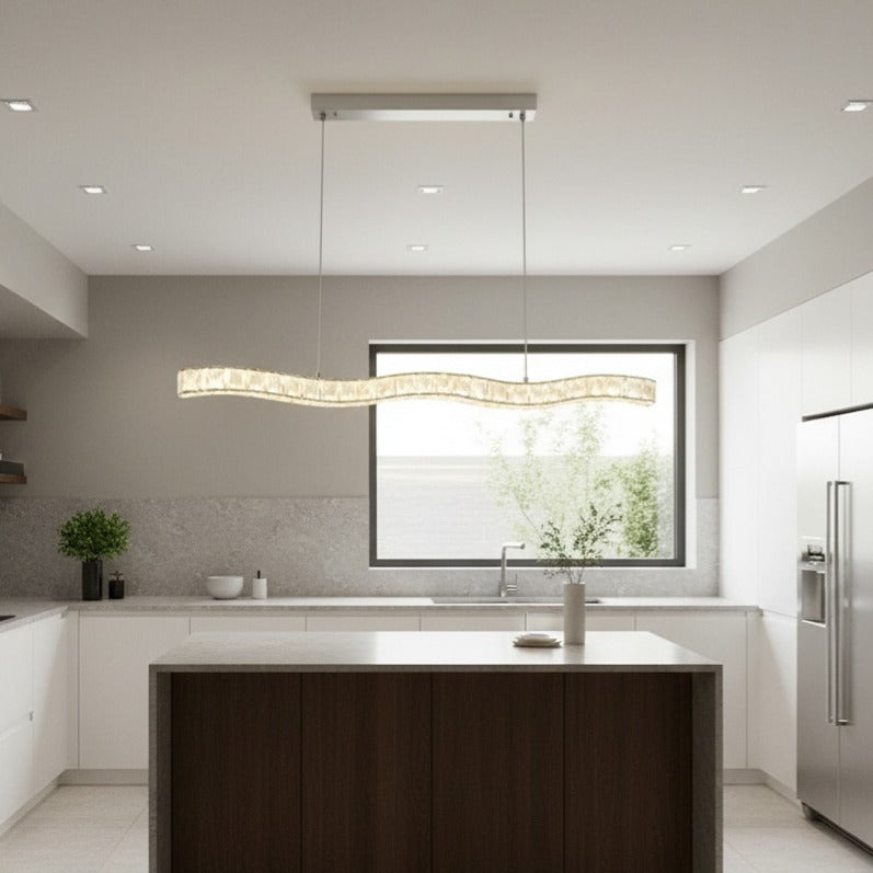 Lustra LED Suspendata KEDY Silver Echivalent 200W Telecomanda