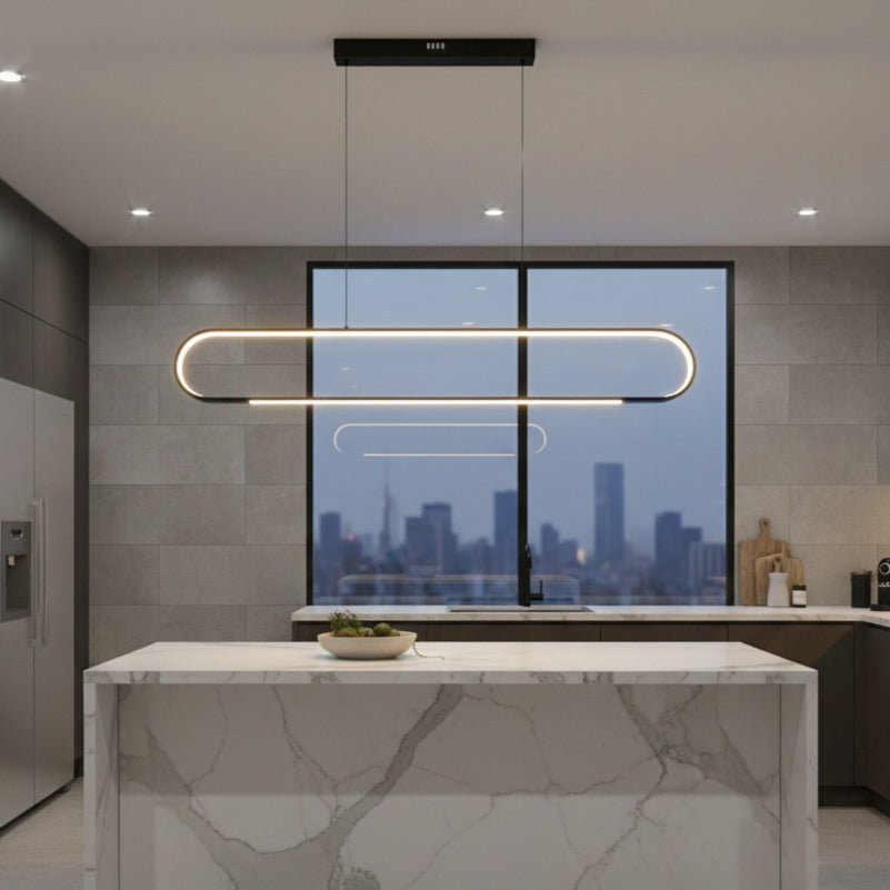 Lustra LED Suspendata Frame Black Premium Echivalent 300W