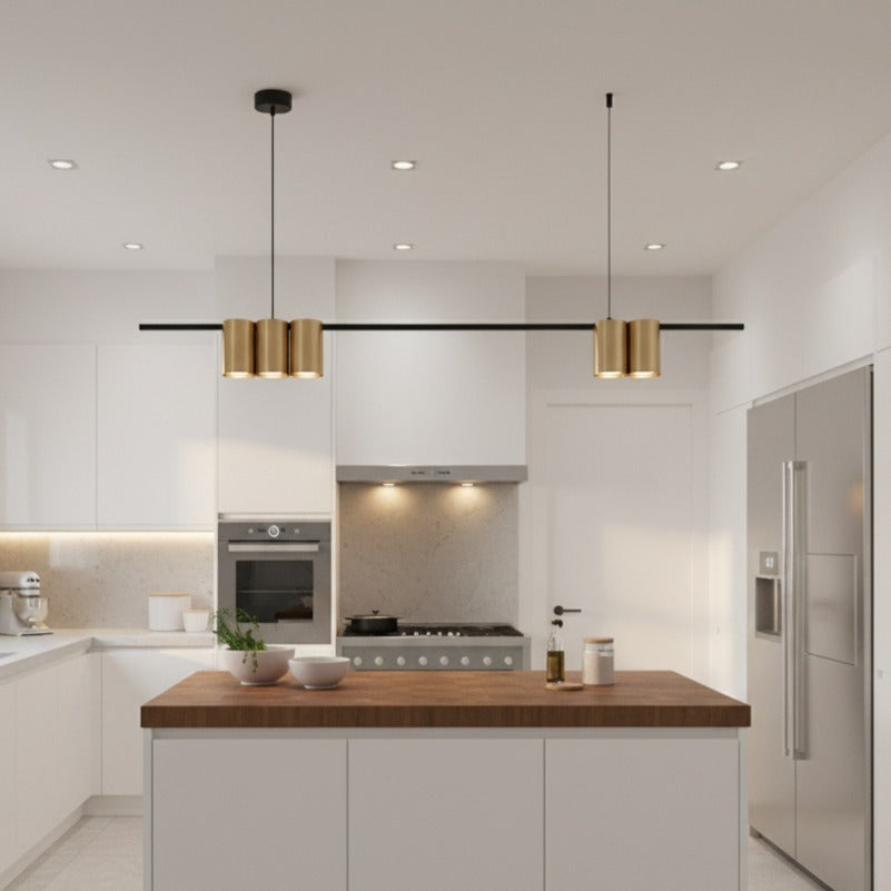 Lustra Suspendata cu 5 Spoturi Genesis Black & Gold 100CM