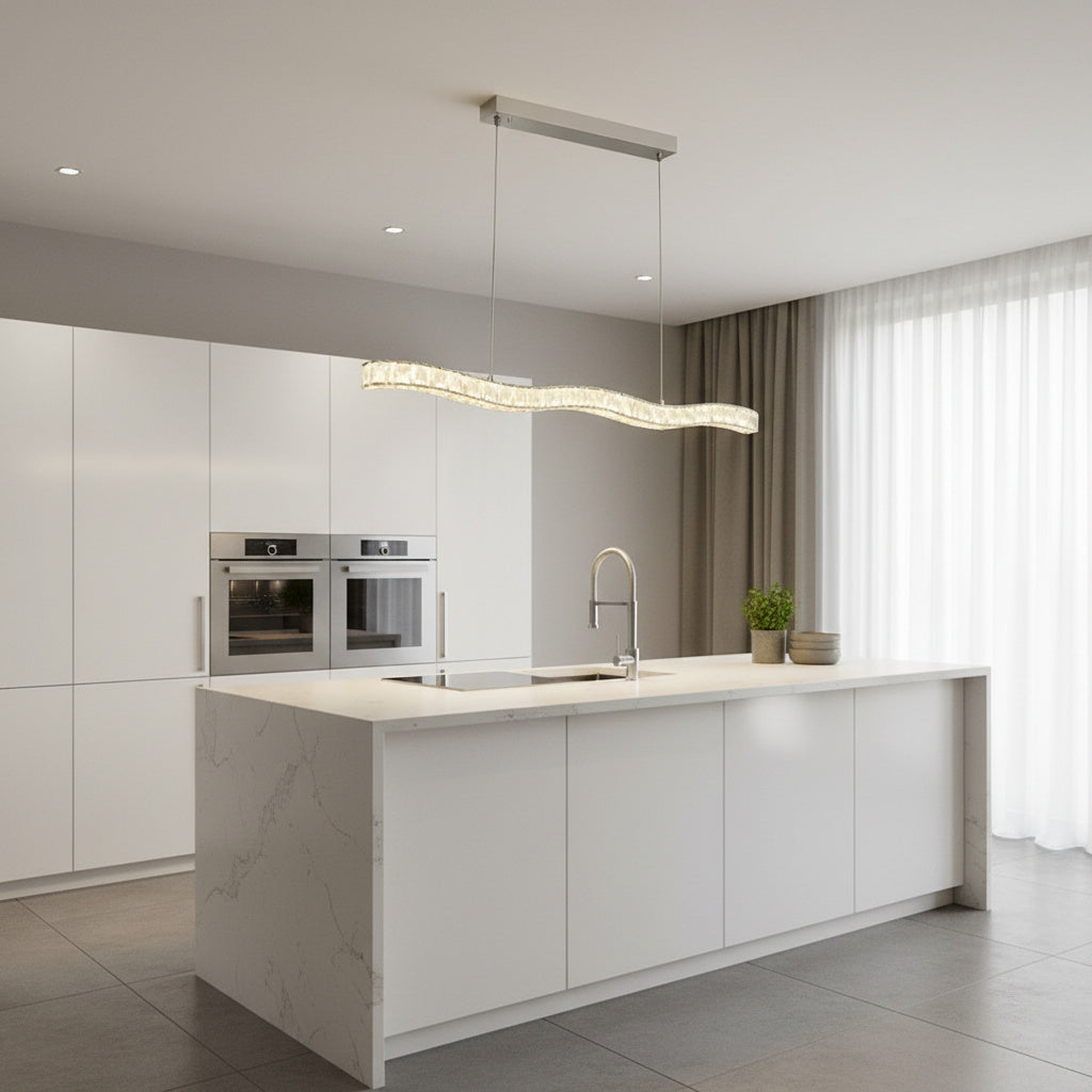 Lustra LED Suspendata KEDY Silver Echivalent 200W Telecomanda