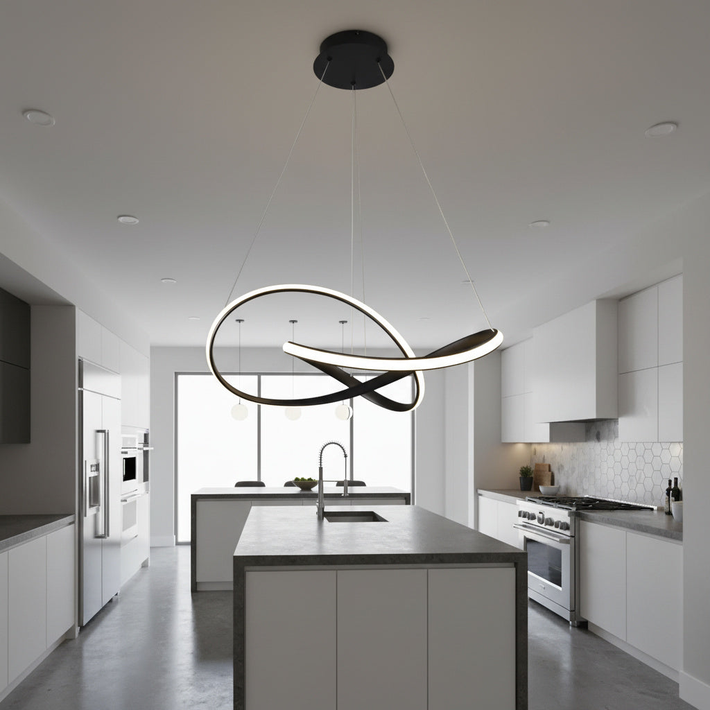 Lustra LED Suspendata Cappio Black Premium Echivalent 200W