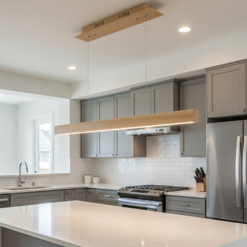 Lustra LED Suspendata Timber Wood Premium Echivalent 150W