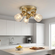Lustra Best Round Premium Gold cu 3 Spoturi Reglabile