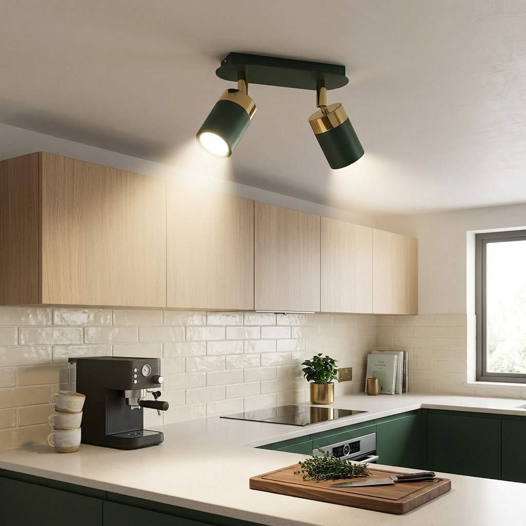 Lustra Joker Premium Green & Gold cu 2 Spoturi Reglabile