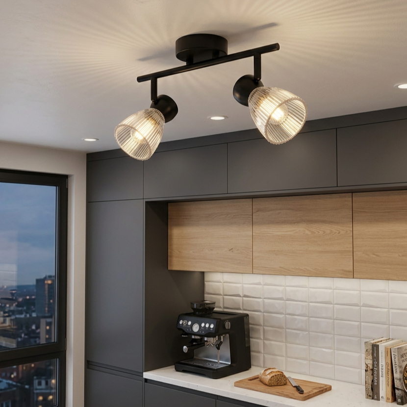 Lustra Best Premium Black cu 2 Spoturi Reglabile