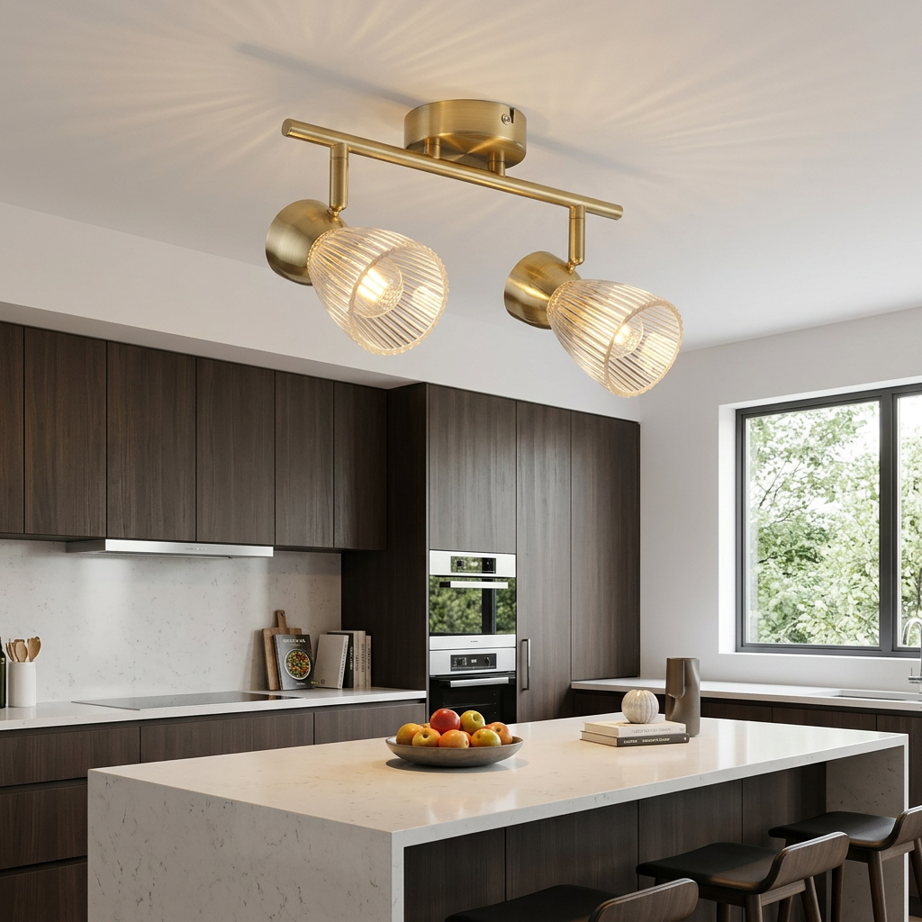 Lustra Best Premium Gold cu 2 Spoturi Reglabile