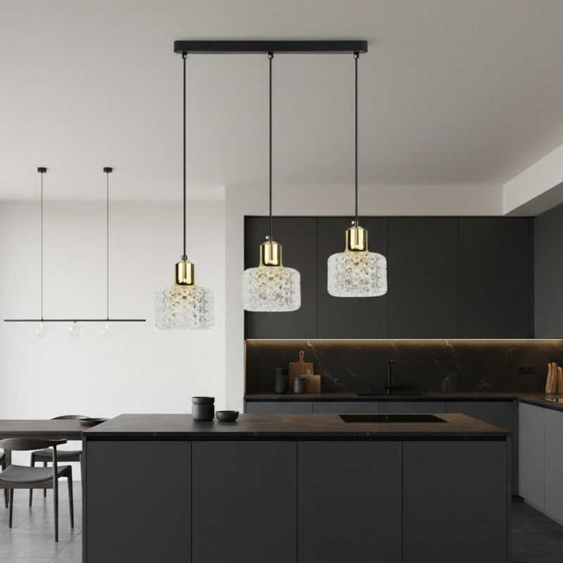 Lustra Suspendata Lumi Black & Gold Premium 3xG9