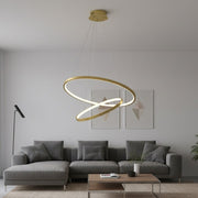 Lustra LED Suspendata Hoop Gold Premium 2 Segmente Reglabile Echivalent 300W