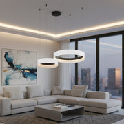 Lustra LED Suspendata Orbita White & Black Premium Echivalent 450W