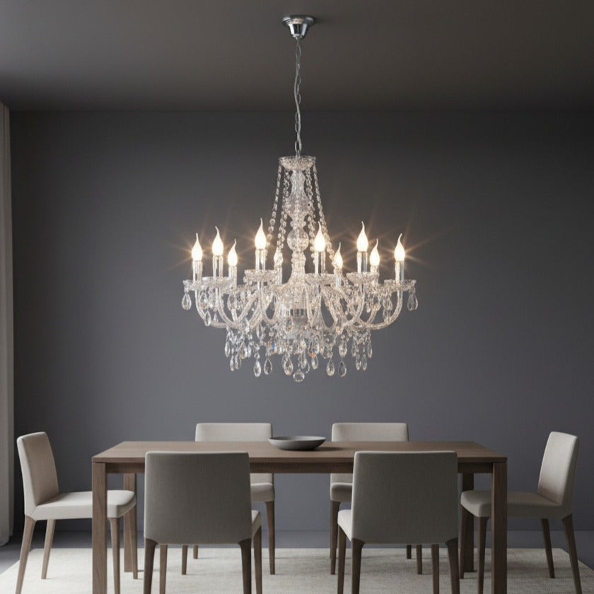 Candelabru Cristal Giga Luster Silver