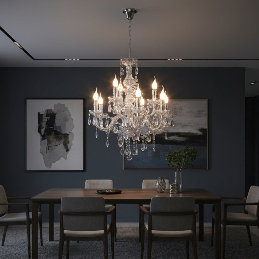 Candelabru Cristal Maxi Luster Silver