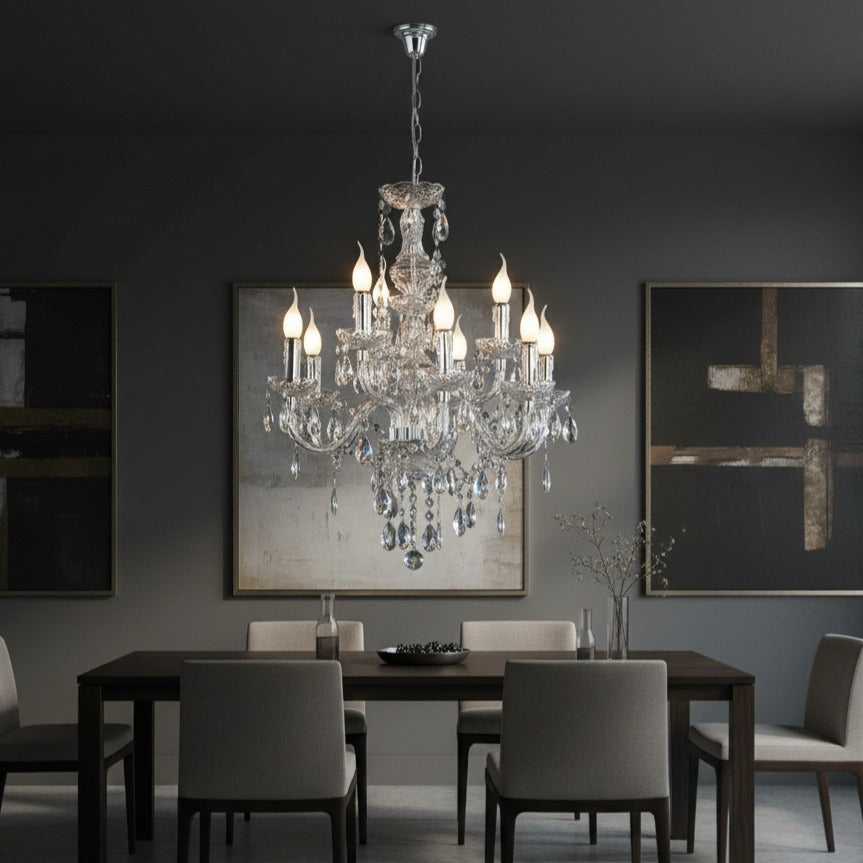 Candelabru Cristal Maxi Luster Silver