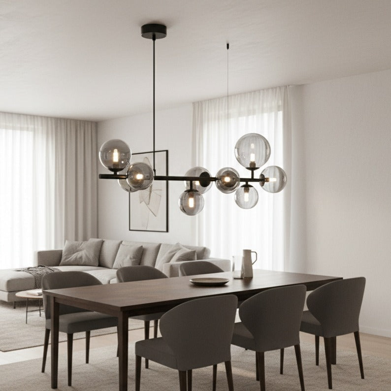 Lustra Suspendata Mila Black Premium Abajur 10xG9