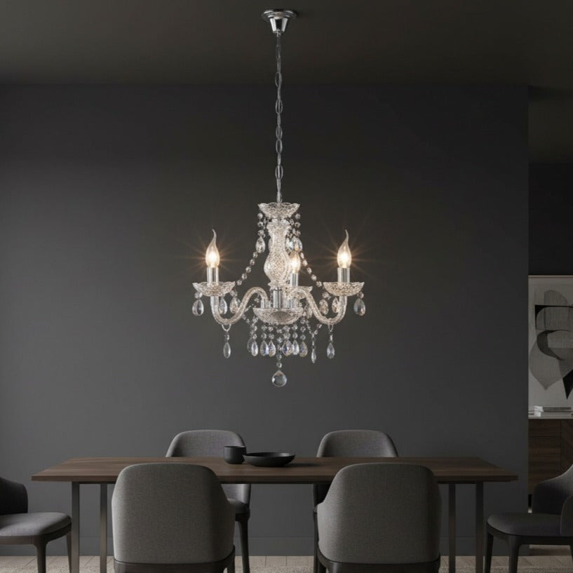 Candelabru Cristal Mini Luster Silver