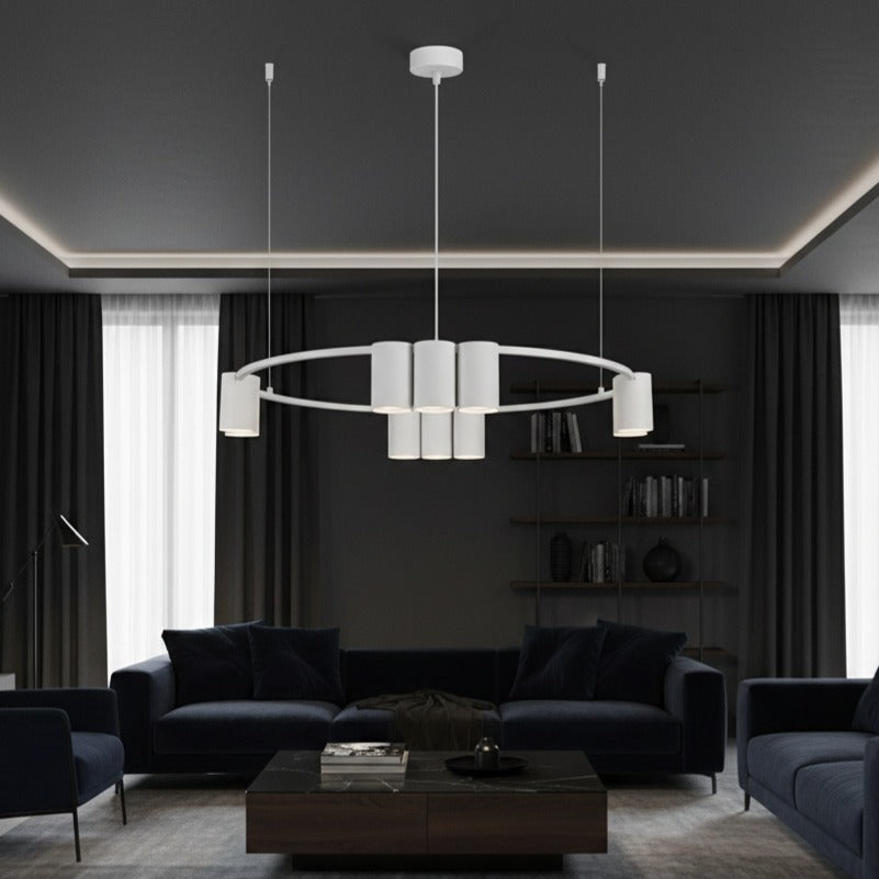 Lustra Suspendata cu 10 Spoturi Genesis Circle White Ø60CM