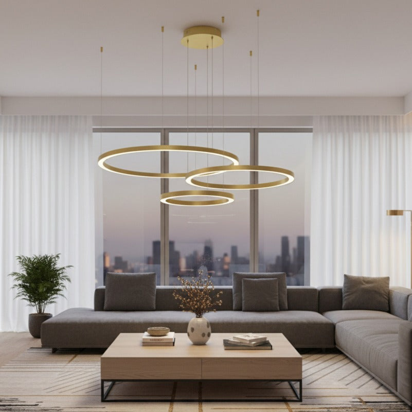 Lustra LED Suspendata Galaxia Gold Premium Echivalent 500W