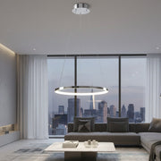 Lustra LED Suspendata Hoop Silver Premium 1 Segment Reglabil Echivalent 150W