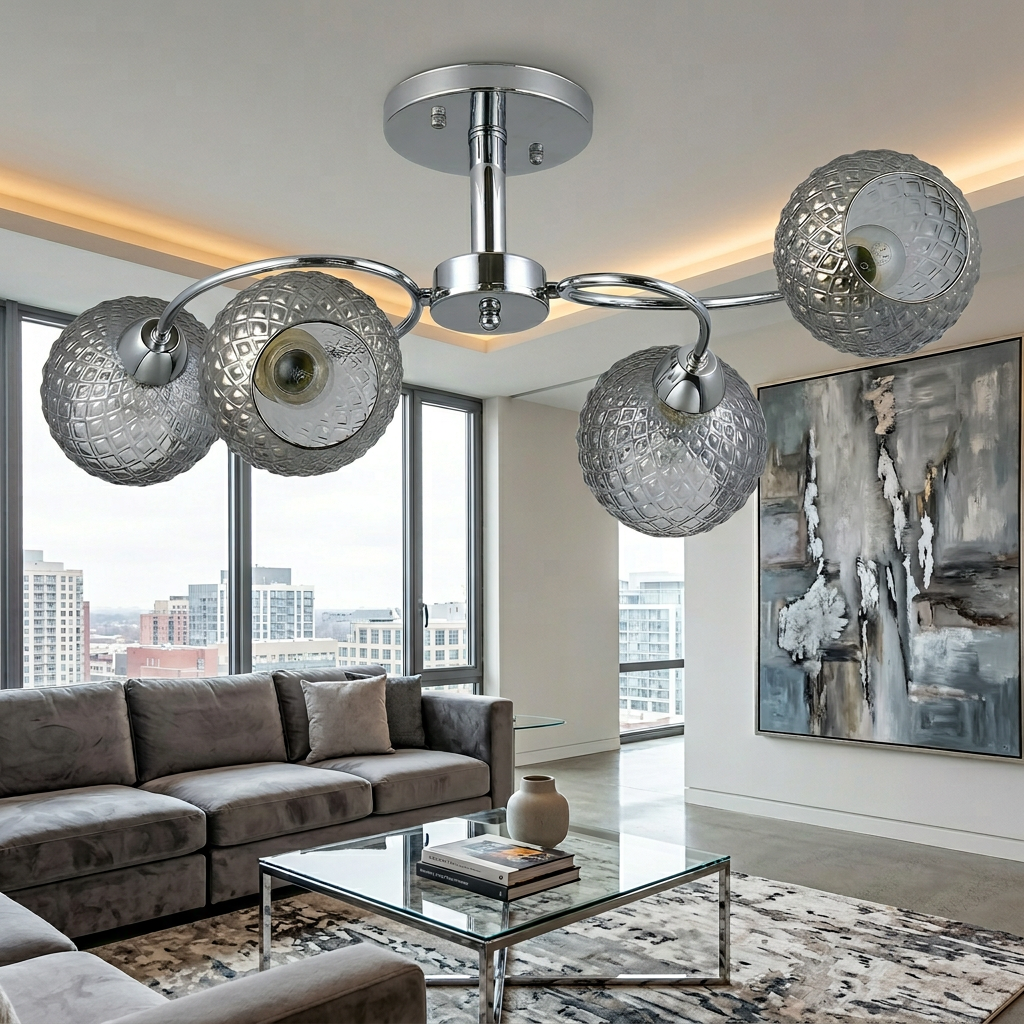 Lustra Oakland Silver Premium 4xE27