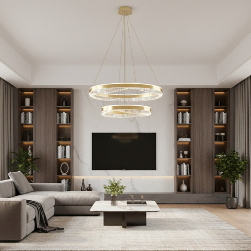 Lustra LED Suspendata Preciosa Gold Premium Echivalent 550W