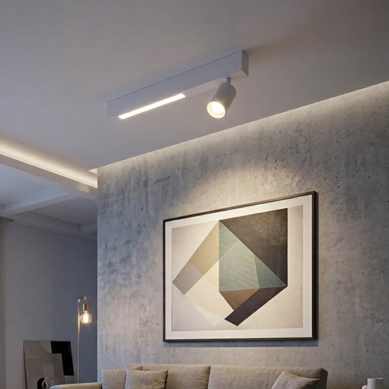 Lustra LED Magnet White Premium cu 1 Spot Reglabil