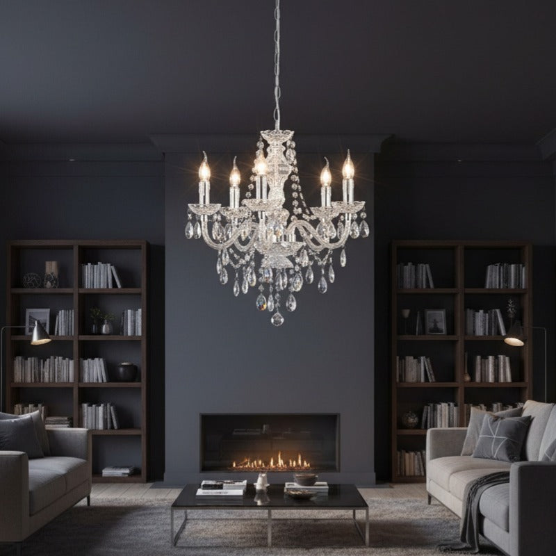 Candelabru Cristal Luster Silver