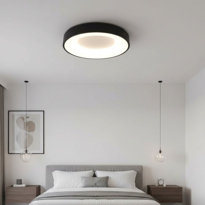 Plafoniera LED LIND Neagra Rotunda 38CM Lumina Rece Echivalent 250W